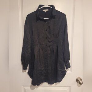 Hyfve Black Satin Button Dress